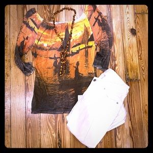 Unique printed blouse